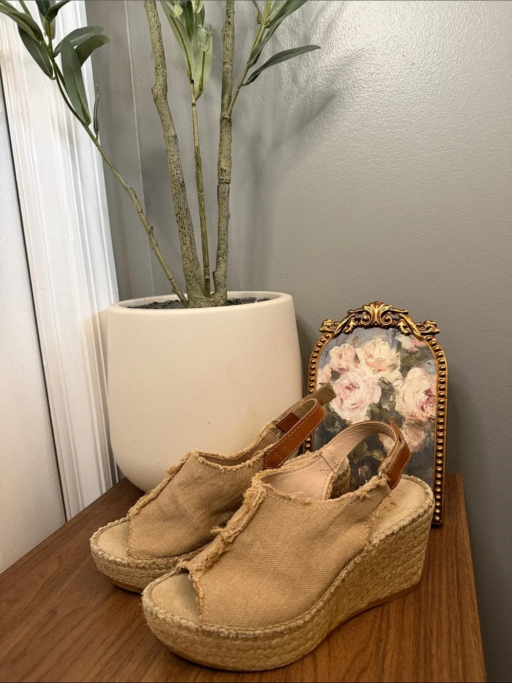 Toni Pons Origens Tan Canvas Espadrille Wedge Sandals EU 36 US 6 Boho